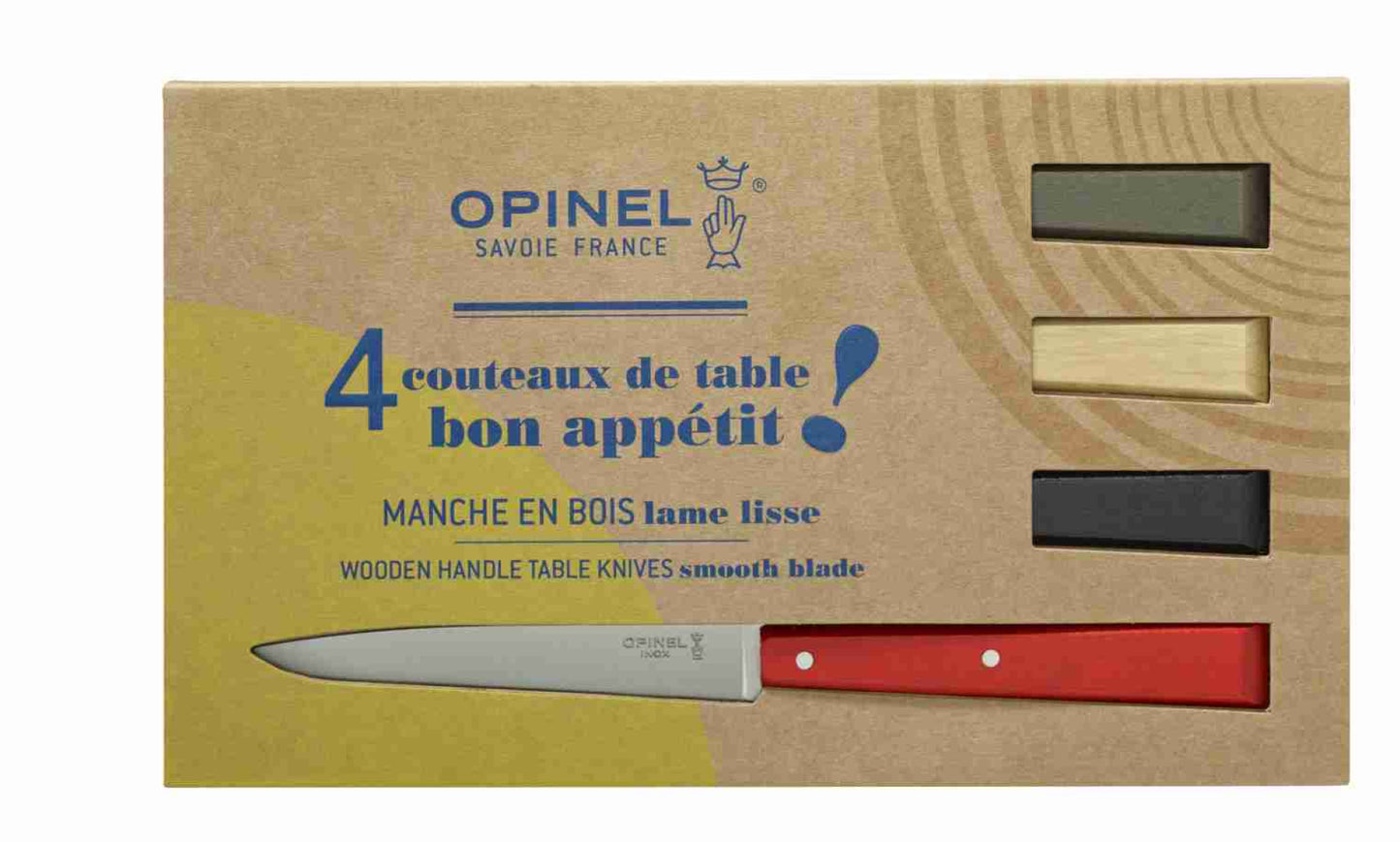 Opinel Tafelmessenset N°125, Bon Appétit, 4-delig