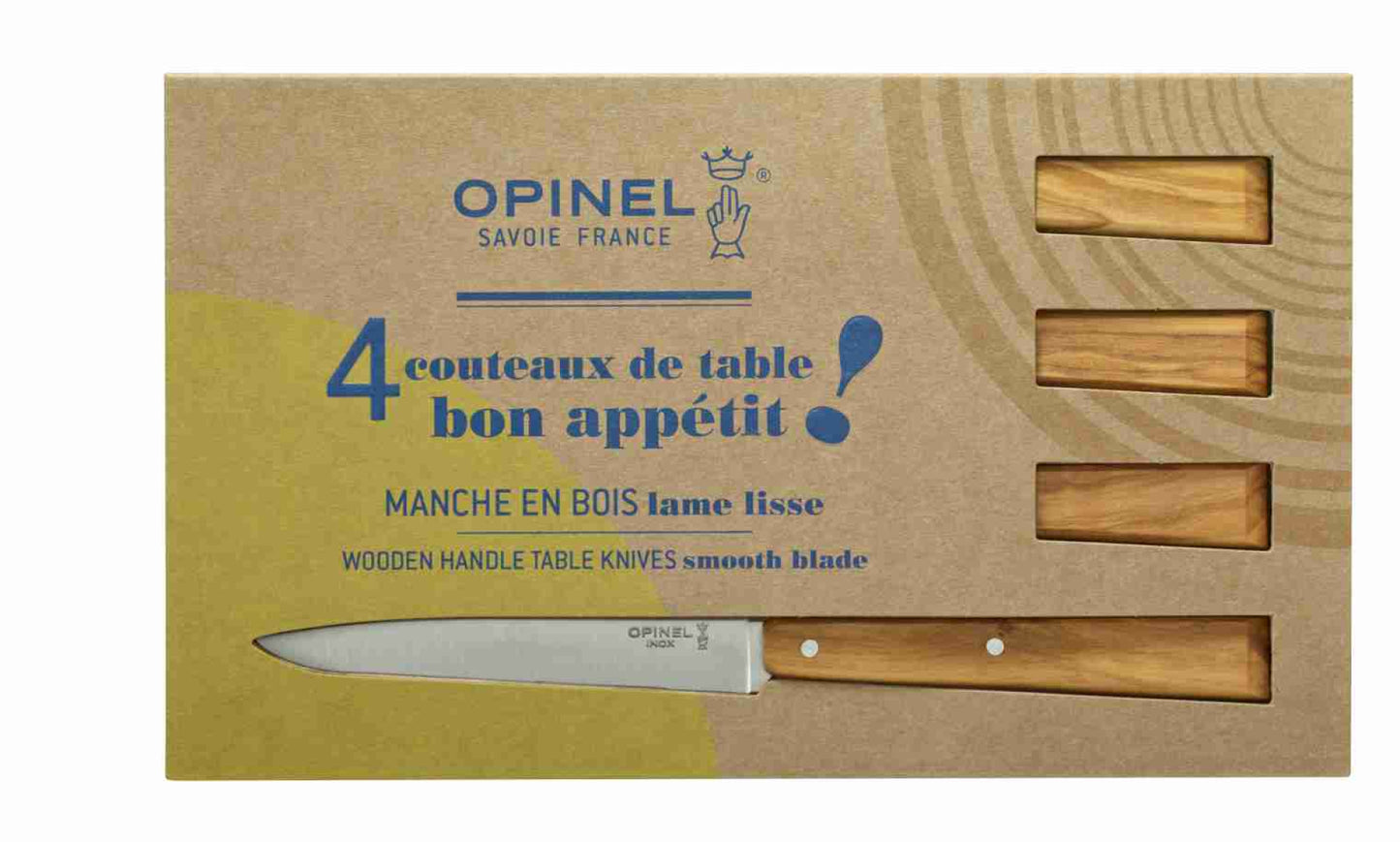 Opinel Tafelmessenset N°125, Bon Appétit, 4-delig