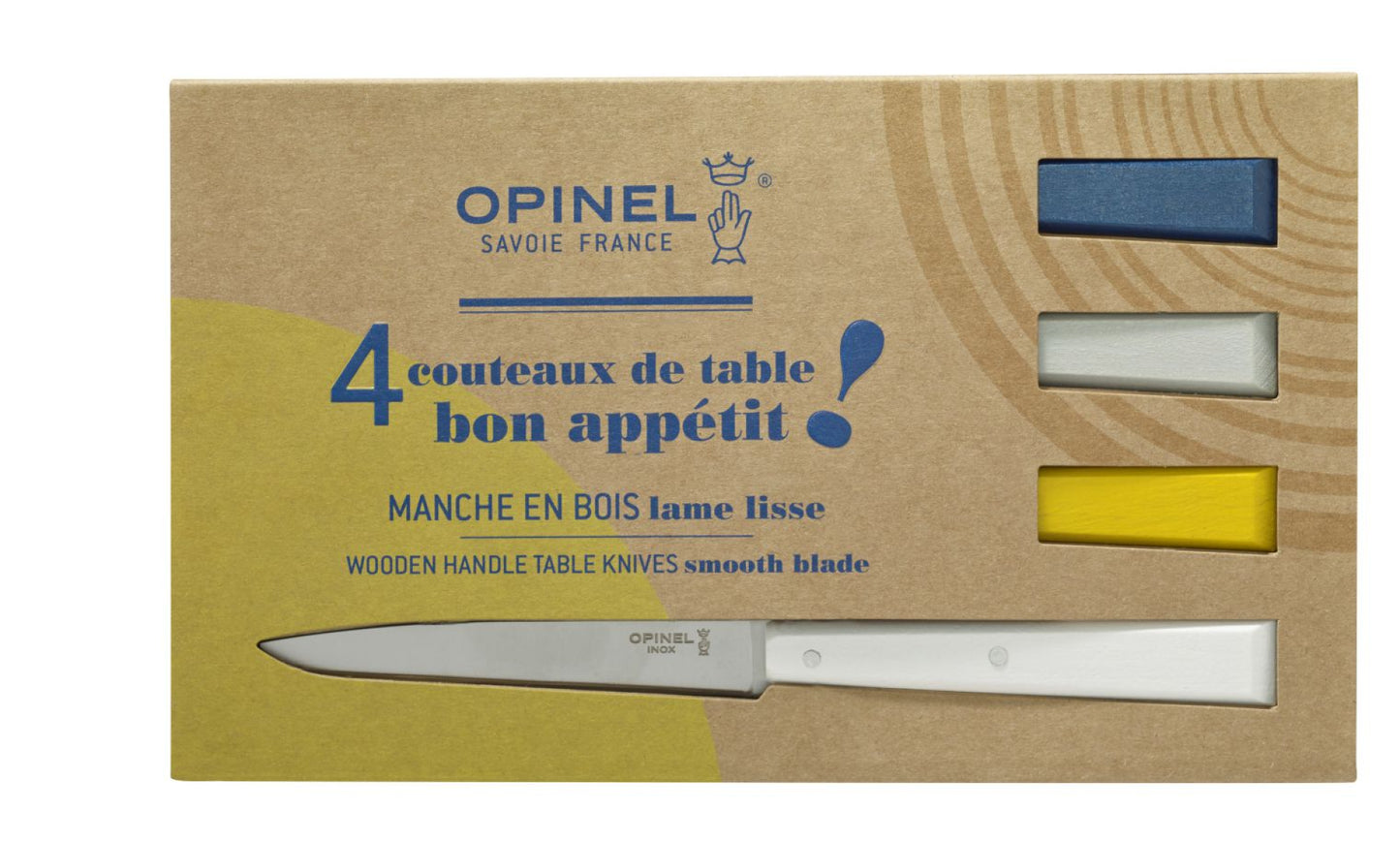 Opinel Tafelmessenset N°125, Bon Appétit, 4-delig