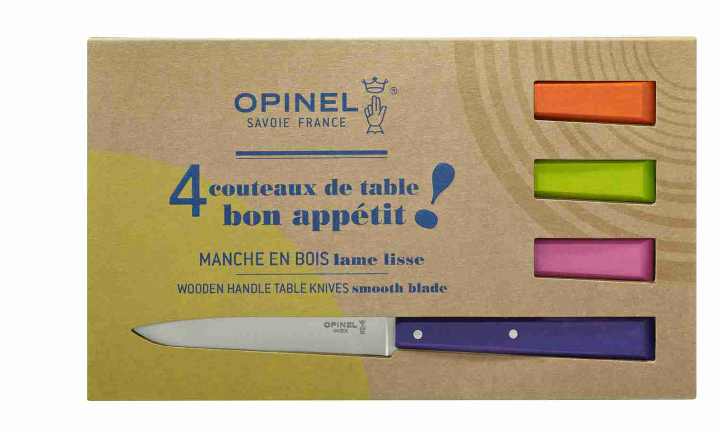 Opinel Tafelmessenset N°125, Bon Appétit, 4-delig